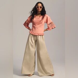 NWT Anthropologie Tiny Sonoma Ruffled Top XL Cotton Boho Crochet Detail New